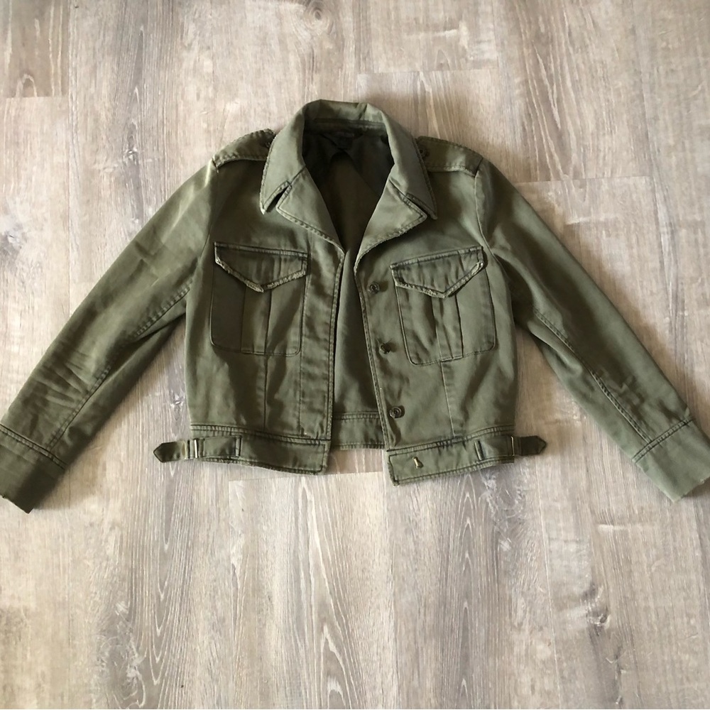 Evereve Peyton Jensen Cadet Jacket in Army Green Women's Small $138 - Picture 2 of 14
